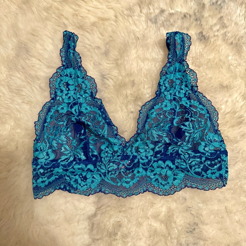 Savage x Fenty Vibrant Blue Lace Bralette Size M